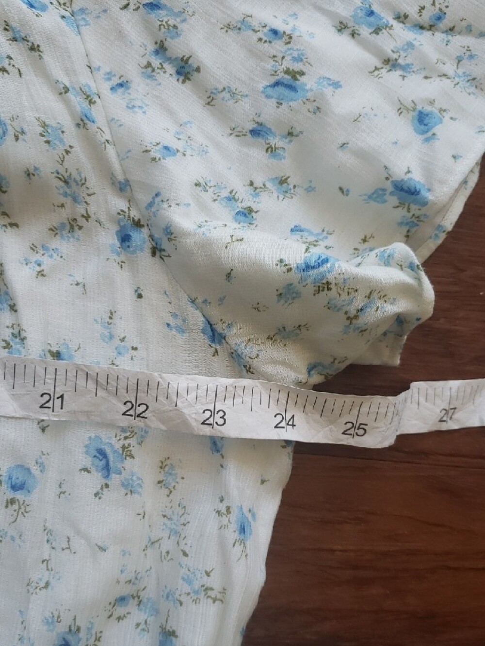 Christy Dawn Cream Midi Dress Blue Floral Print Size 2XL Boho Trendy Festival - Picture 5 of 8